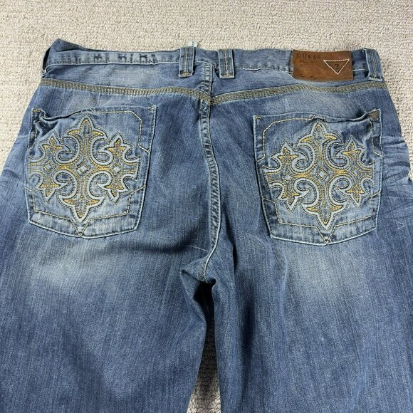 Guess Desmond Relaxed Straight Distressed Faded Jeans Men’s Size 38 x 32 - Picture 6 of 6